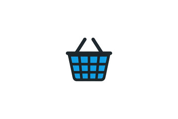 Fototapeta premium Shopping basket icon representing e-commerce, online retail, consumer commerce, groceries and purchasing products
