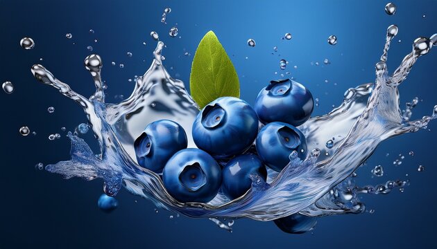 blueberry splash isolated ai