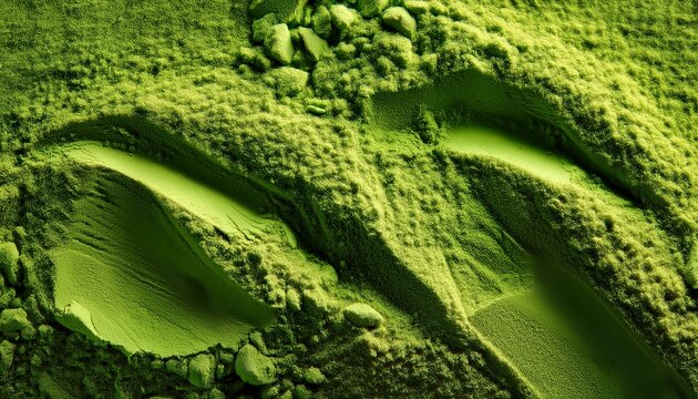 vibrant green powder texture close up