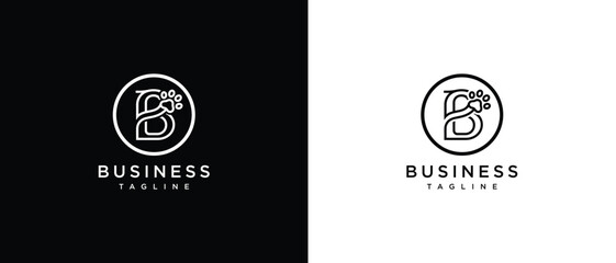 Minimalist Logo Design with Letter B and Star Symbol © kuina