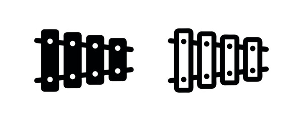 Obraz premium Xylophone musical instrument icon in glyph and outline style