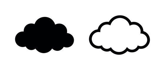 Fototapeta premium Cloud weather icon in glyph and outline style