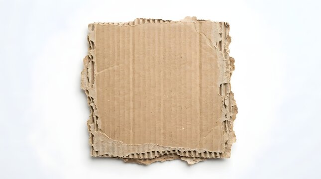 Rough cut cardboard sheet isolated on white background