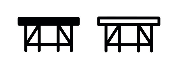 Gymnastics horse icons: solid and outline © liubomir118809