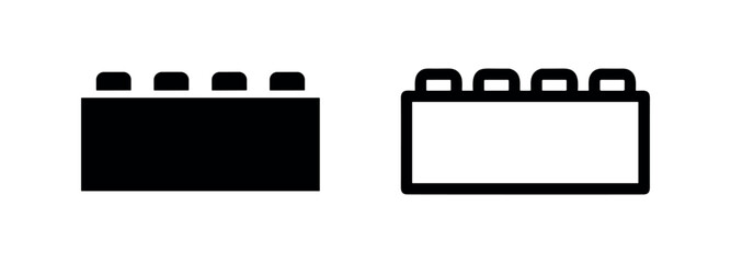 Building block toy icon, black and white © liubomir118809