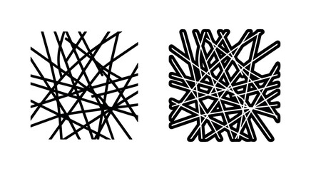 Obraz premium Abstract intersecting lines pattern, tangled and chaotic graphic design in solid and outline.