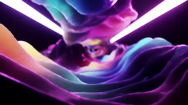 A swirling, abstract tunnel of vibrant, shifting colors and soft light.