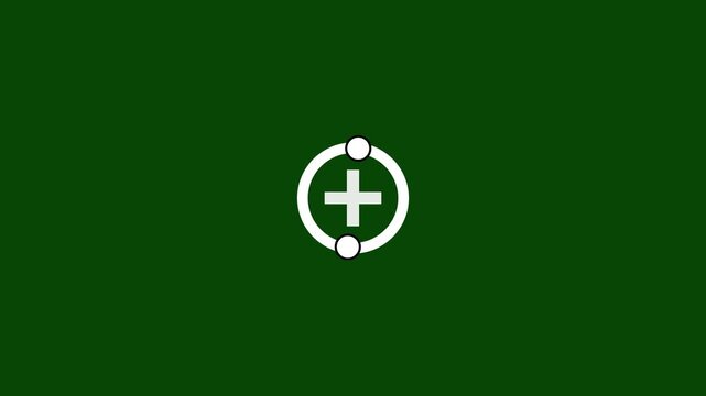 Animated white plus icon on white background.plus icon animation representing healthcare protection.