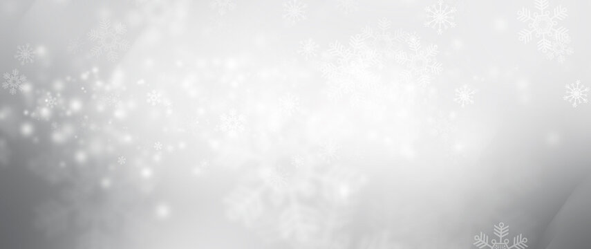 white snow blur abstract background. Bokeh Christmas blurred beautiful shiny Christmas lights.