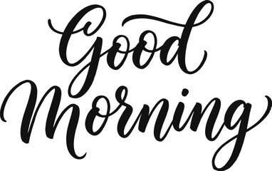 Elegant 'good morning' calligraphy stylish text for greetings and positive vibes © MDSHARIF