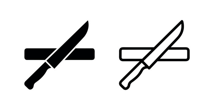 Flat Icons: Knife and Cutting Board Set