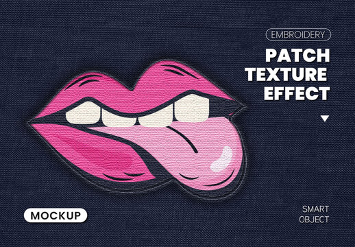 Embroidery Patch Texture Effect Mockup