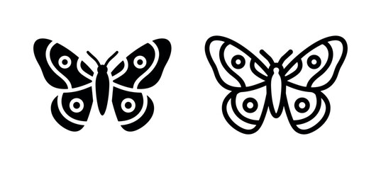 Butterfly, icon set - solid and outline © liubomir118809
