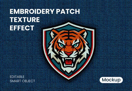 Embroidery Patch Texture Effect Mockup