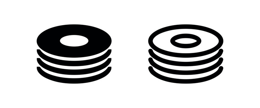 Stack of CD DVD or blue-ray disc icons
