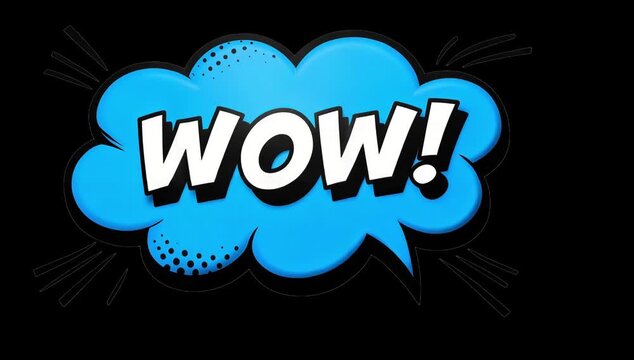 Cartoon Style Wow Speech Bubble Animation [With Alpha]