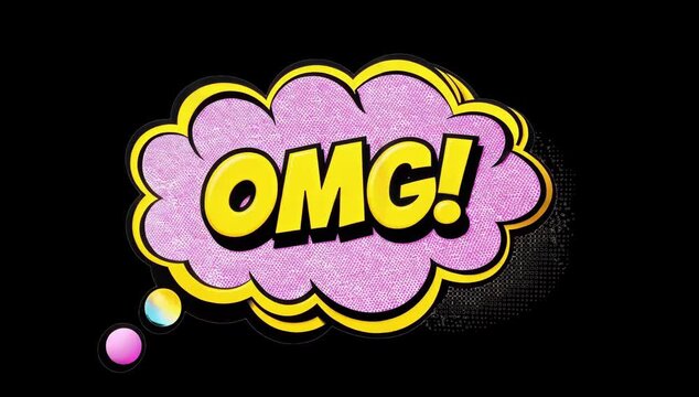 AIGC Pop Art OMG Speech Bubble Animation [With Alpha]