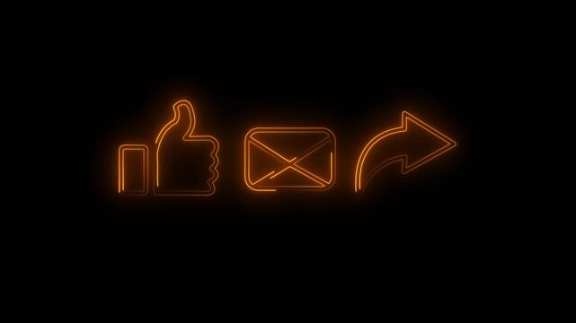 Glowing neon style envelope icon with directional arrow representing digital message delivery and communication on a dark background

