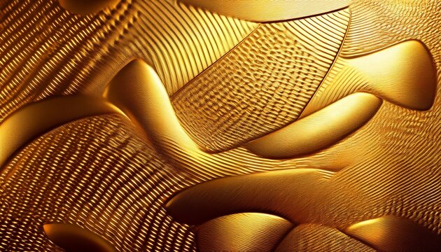 golden hammered metal texture detailed surface with dimpled reflective light