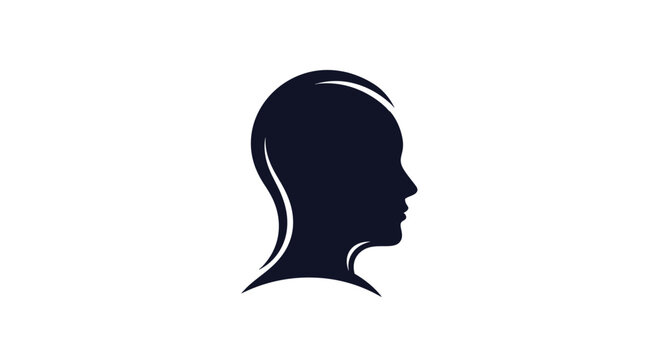 Minimalist human head silhouette profile on white.