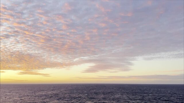 Atlantic ocean and sky at the evening.