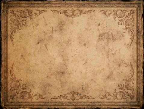 Vintage document background with ornate border