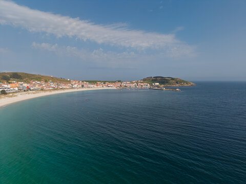Cai&oacute;n village beach and port on costa da morte