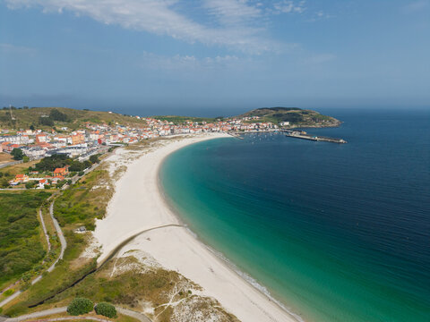 Laxe beach and coastline with turquoise ocean water