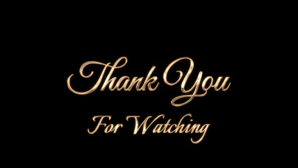 Thank You For Watching Gold Text Luxury Elegant Typography Design  © Yar Studio