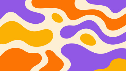 Fototapeta premium Abstract Multicolor Wavy Pattern with Orange, Purple, and Yellow Swirls.