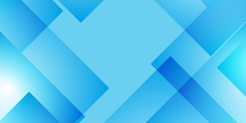 Obraz premium Abstract light blue geometric background with overlapping transparent squares and subtle glowing digital flares.
