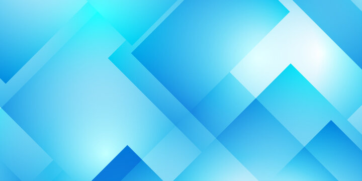 Abstract light blue geometric background with overlapping transparent squares and subtle glowing digital flares.