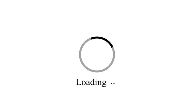 Circle loading icon animation with text. loading icon for download progress, load game data, buffering process, application interface. Animation of a loading spinning load wheel. Waiting for download
