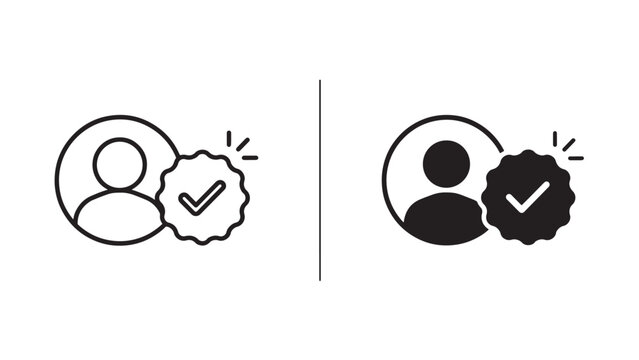 Verified user profile icons with check marks