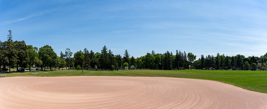 Panoramic view of Exhibition Park in Guelph.