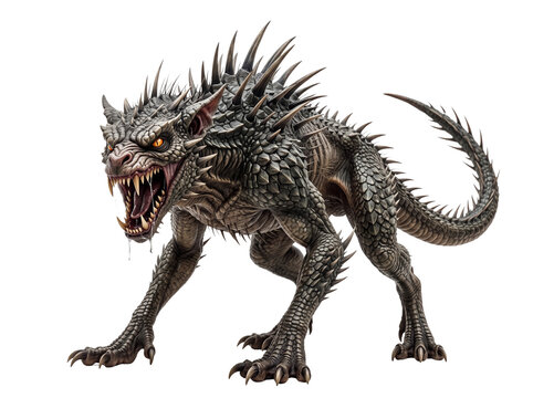 Fierce Spiky Monster Beast Creature Snarling for Fantasy Game and Horror Illustration