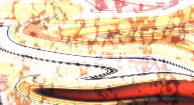 Abstract fiery liquid marble texture with flowing wave lines