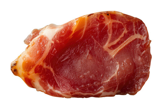 Cured pork neck showing marbled pattern and rich red texture, ideal as a cooking ingredient or deli meat