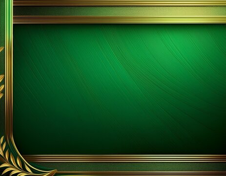 a green background with gold trim