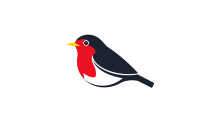 Small colorful songbird perched illustration. © Propy