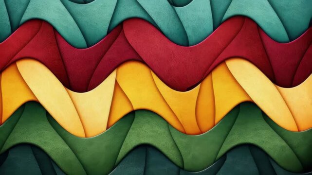 Colorful Wave Pattern: An abstract composition featuring interlocking waves of rich color, creating a visually dynamic and artistic surface that evokes a sense of flow and depth.