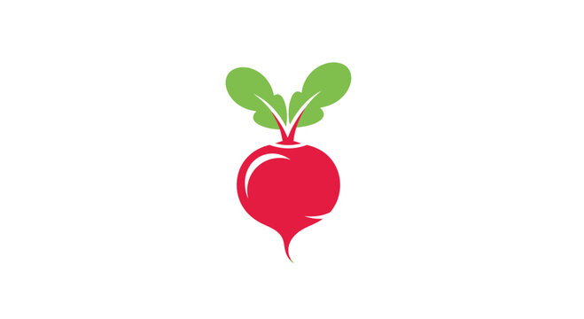 Red root vegetable icon with stylized green foliage.