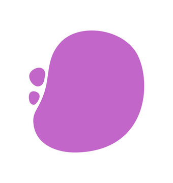 Modern abstract purple organic flat form with an irregular blob shape and soft liquid stain style set. This solid color graphic element brings a trendy and minimal aesthetic, ideal for set use in