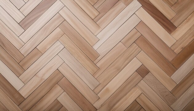 white oak wooden floor background herringbone pattern parquet backdrop pale natural hardwood texture flat lay top view