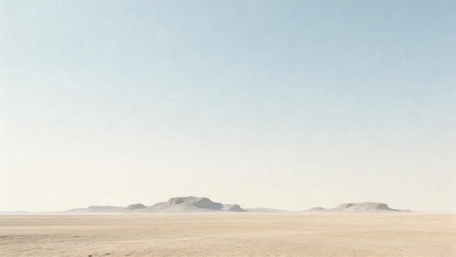 Desert landscape with distant hills
