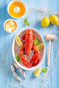 Teasty and fresh lobster as a healthy protein seafood.
