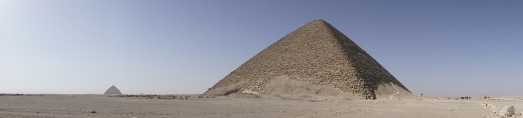 Panoramic view of the Red Pyramid in Dahshur desert, Egypt