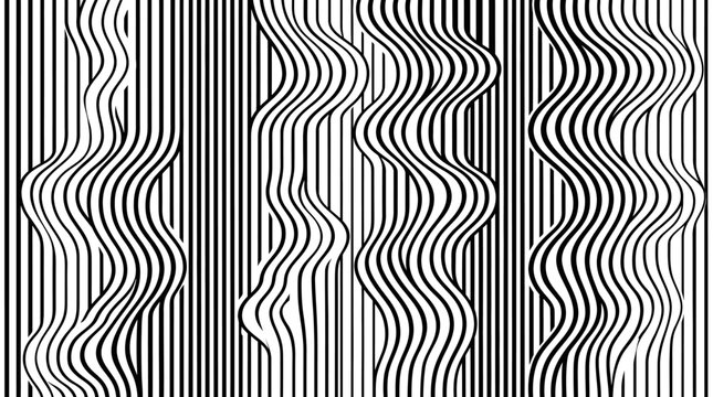 Black and white striped optical illusion.