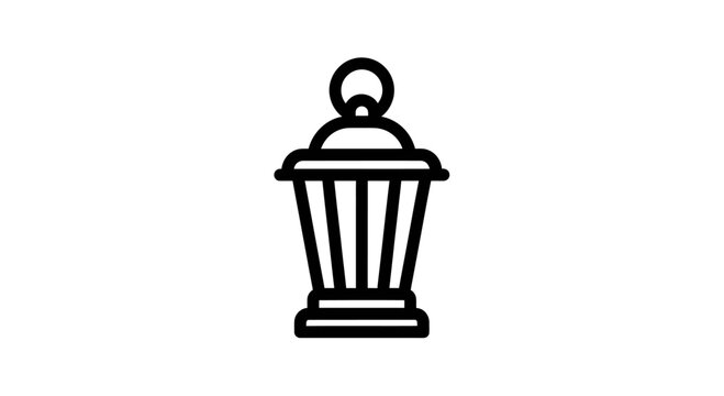 Traditional Ramadan lantern outline icon.