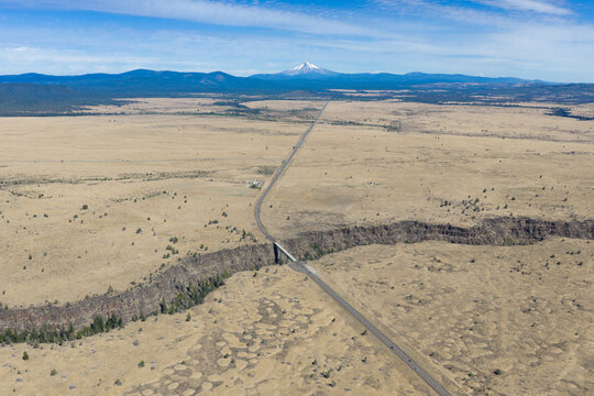 The Mill Creek bridge crosses a 230 foot deep canyon on the Central Oregon plateau between Bend and Portland. This beautiful area of high desert is part of the Warm Springs reservation.